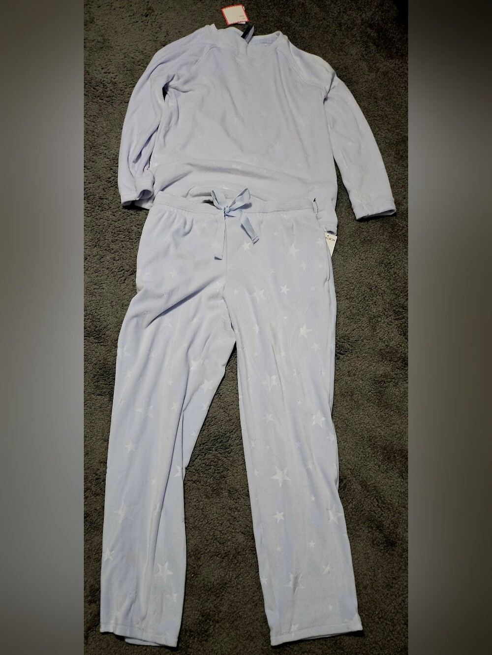 NWT Womens Jaclyn Intimates Halogen Blue Star Velour Pajama Set Size Small